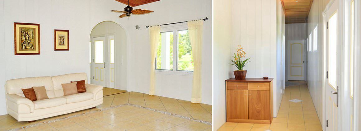 Elegant interior of a polymer-based panelized home