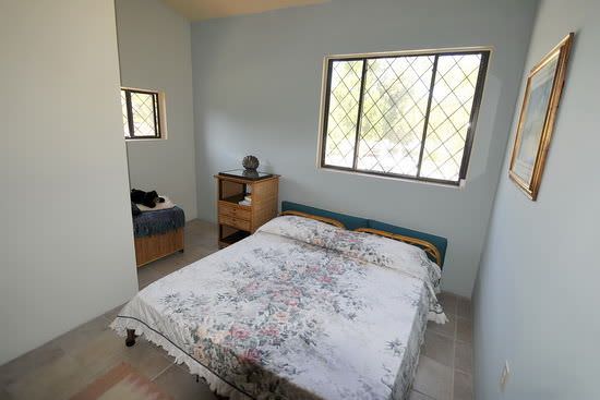 Bedroom with grey painted walls