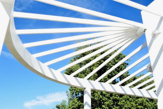 Curved white pergola