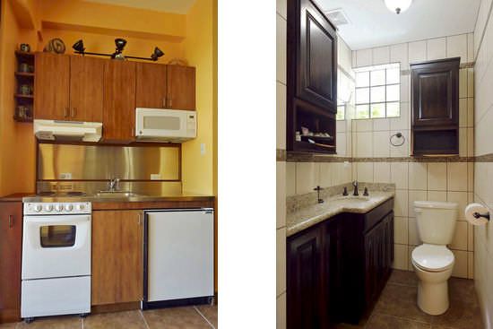 Guest studio kitchen and bathroom