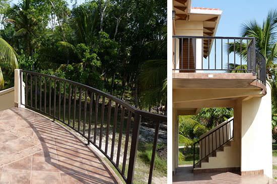 Iron terrace and stair railings